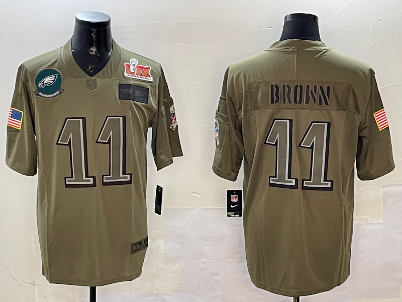 Men Philadelphia Eagles #11 Brown green 2025 Nike NFL jersey style 001->philadelphia eagles->NFL Jersey